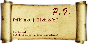 Páskuj Ildikó névjegykártya